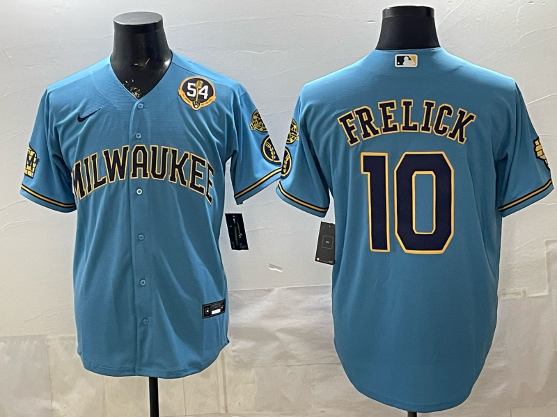 Men 2026 Milwaukee Brewers #10 Frelick blue Game Nike MLB Jersey 0403001